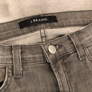 J Brand soft grey skinny low rise denim